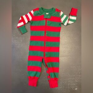 3-6m Hanna Andersson Red and Green Striped Zippy